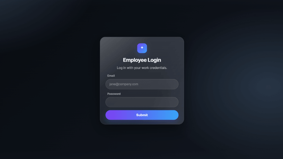 Masquerading as a Generic login portal with a glass theme.