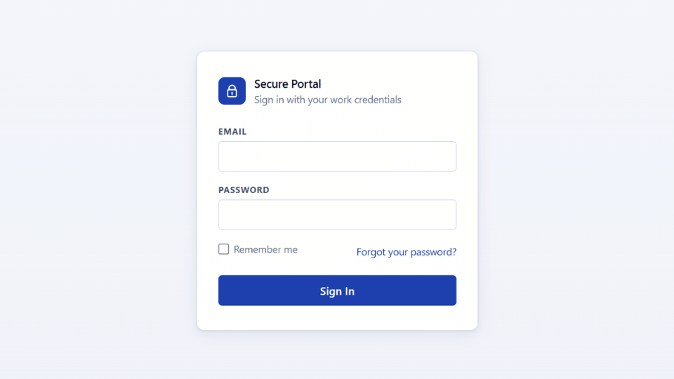 Masquerading as a Generic login portal with a light theme.