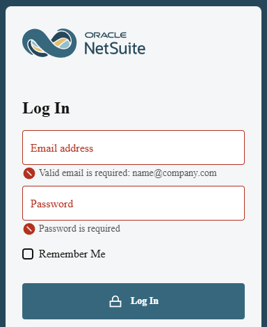 Masquerading as the Oracle NetSuite login portal.
